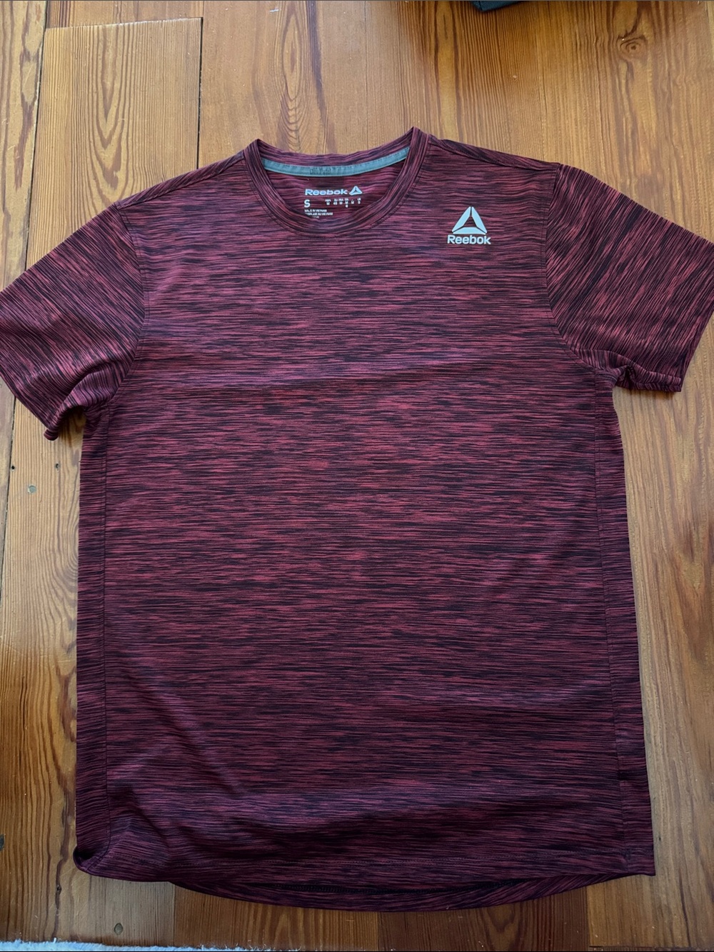 Reebok Men’s Maroon Space-Dyed Athletic Short Sleeve Tee